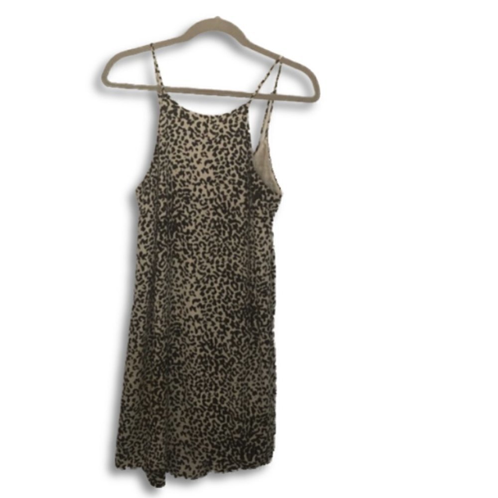 ASTR The Label Cheetah Leopard Animal Print Mini Slip Dress Tie Back